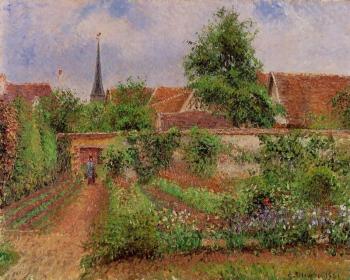 卡米耶 畢沙羅 Vegetable Garden in Eragny, Overcast Sky, Morning 卡米耶 畢沙羅 Vegetable Garden in Eragny, Overcast Sky, Morning